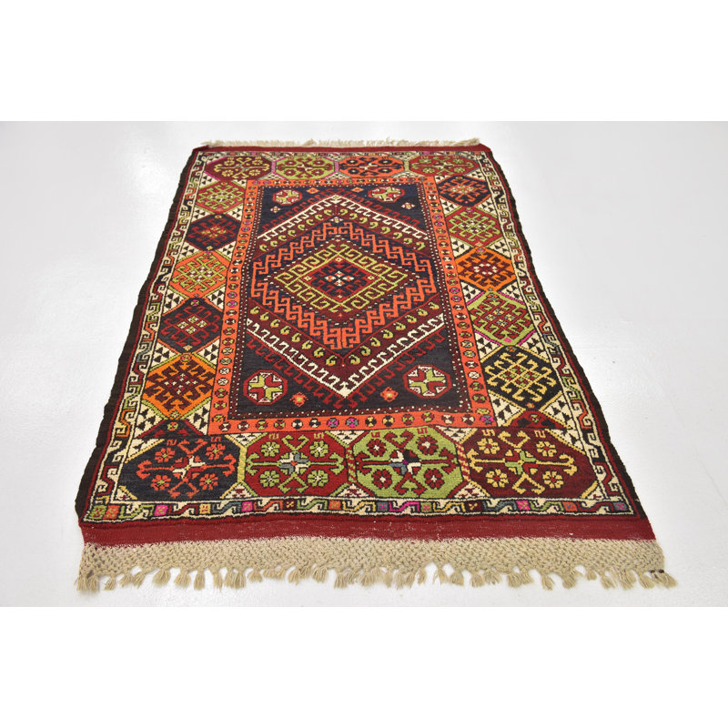 Tapis intérieur de la laine 4 pi 2 po x 6 pi 8 po noué la à la main one-of-kind Diana