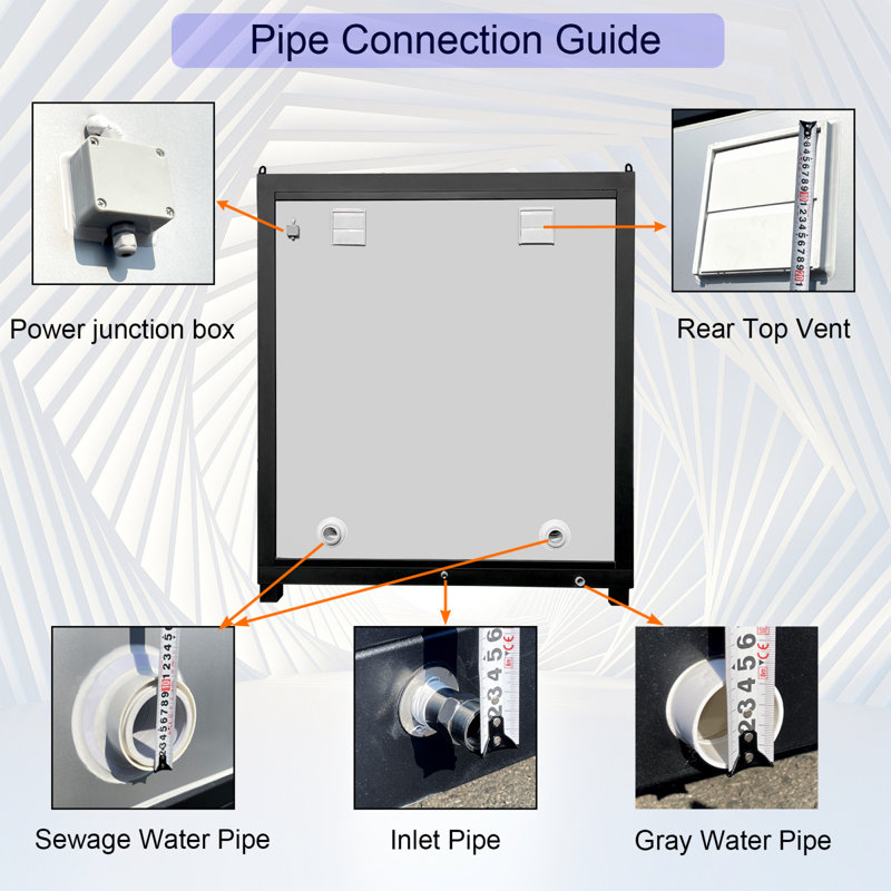 Toilettes portatives avec construction en acier, conception moderne pour une utilisation extérieure