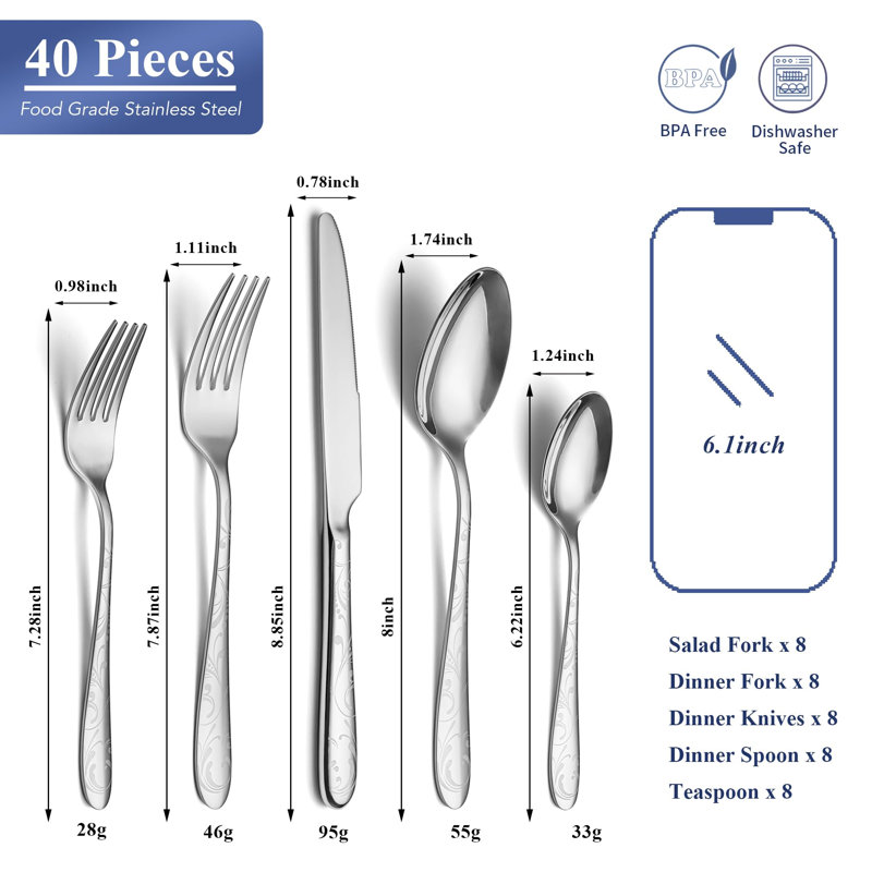 Red Barrel Studio® Stainless Steel (18/0) Flatware Set - Service for 8