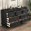 Armoire d'appoint en bois manufacturé noir massif-187981359
