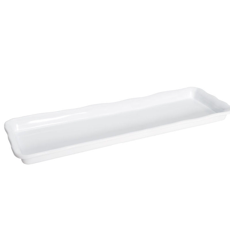 Plateau en mélamine biologique, Blanc, H 1,5 po x l 26 po x P 9 po