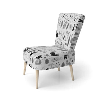 Chaise d'appoint décontractée rembourrée Minimalist Forest Animal