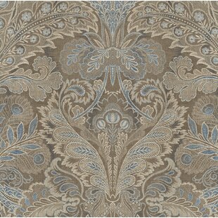 Aurora Damask Wallpaper in Shimmering Ivory with Gold and Silver - Wallpaper  from I Love Wallpaper UK