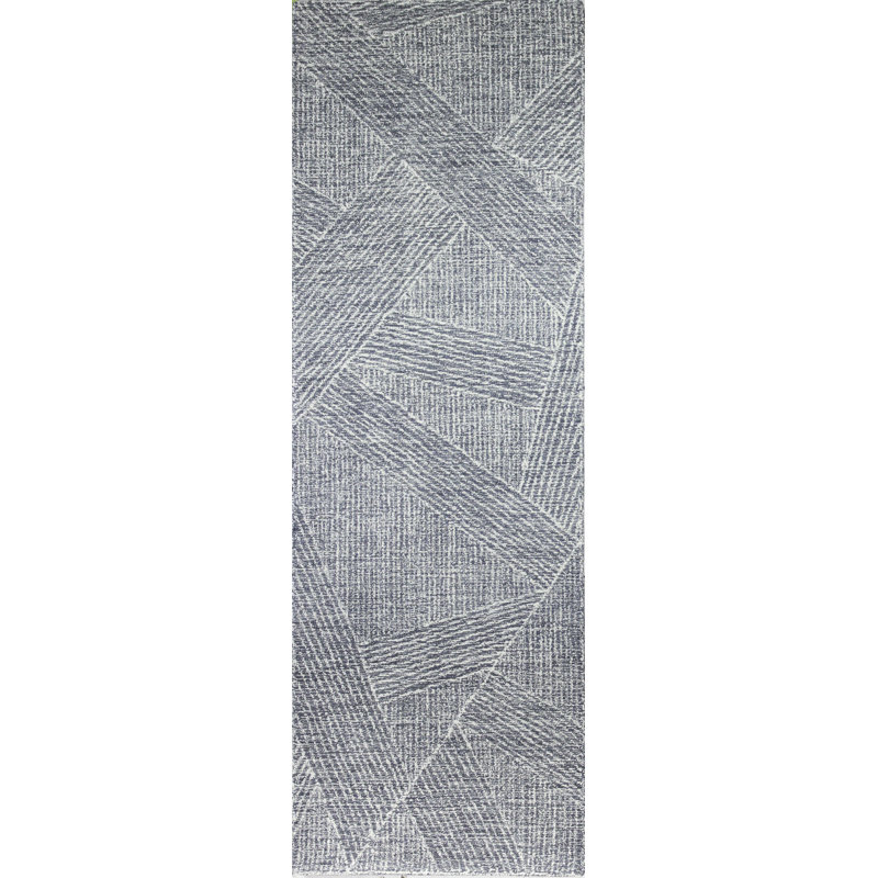 Tapis en laine touffeté à la main Aldonna, Tapis de couloir 2 pi 6 po x 8 pi