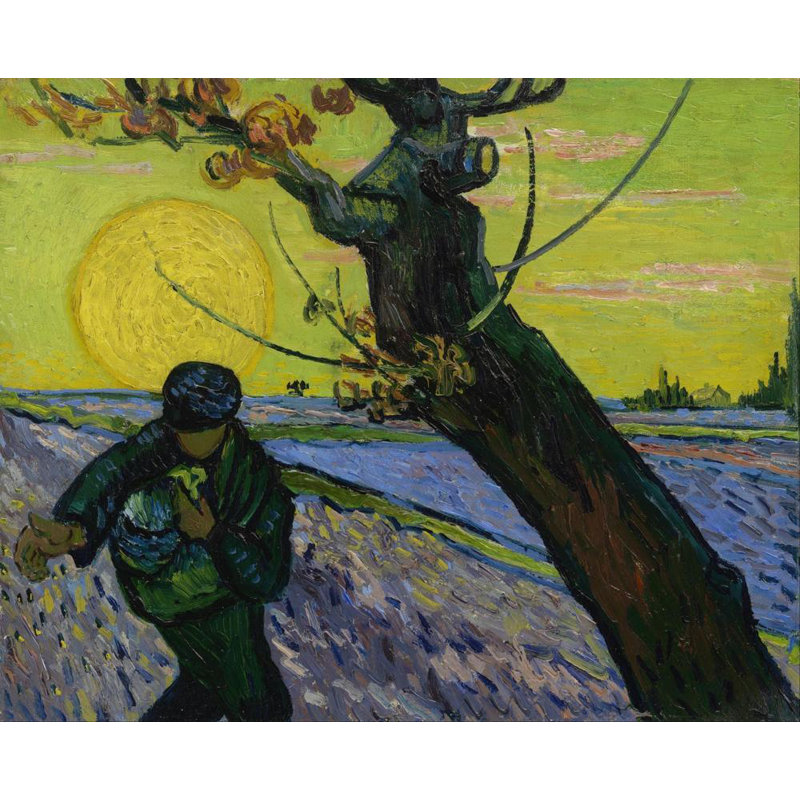 "The Sower" par Vincent Van Gogh - Toile tendue avec châssis, H 40 po x l 28 po