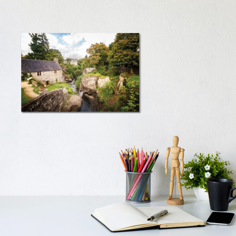 Huelgoat City Old Mill by Philippe Manguin - Wrapped Canvas Painting, 20.32cm H x 30.48cm W x 1.905cm D