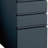 Deep Metal Mobile Pedestal File 3-Drawer Box, Mobile File Cabinet in Charcoal in Set of 2, Black
