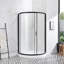 Ensemble de douche en coin rond noir L 40 po x l 40 po x H 77 po Breeze avec porte coulissante transparente et base de douche (murs non inclus)-117411395-52937054