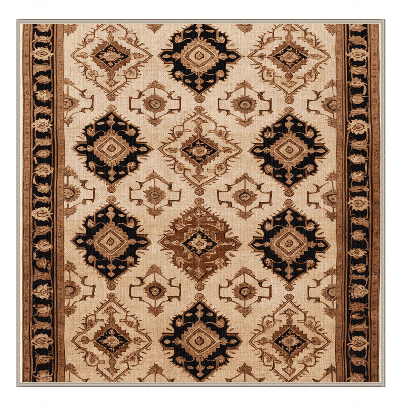 Tapis brun lavable à la machine, Carré 3 pi