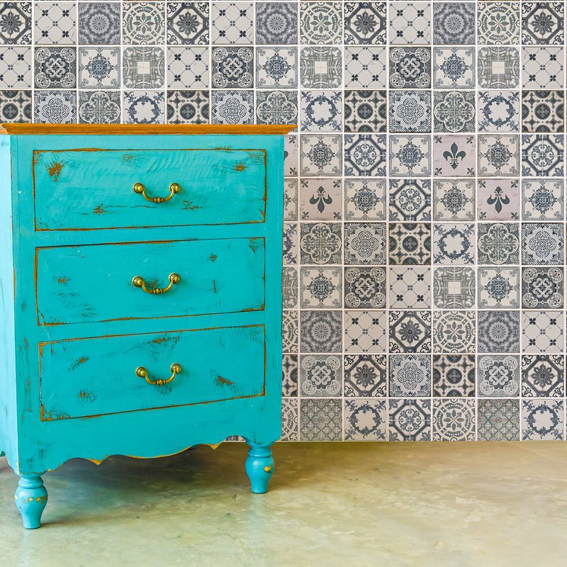 7.87'' W x 7.87'' L Vinyl Peel and Stick Field Tile