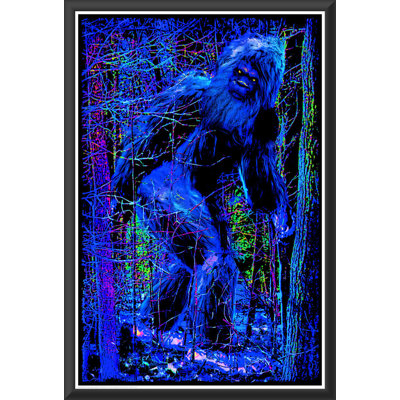 Bigfoot - Non-Flock Blacklight - 24 x 36 pouces - Affiche robuste en bois d'ingénierie avec verre plexi