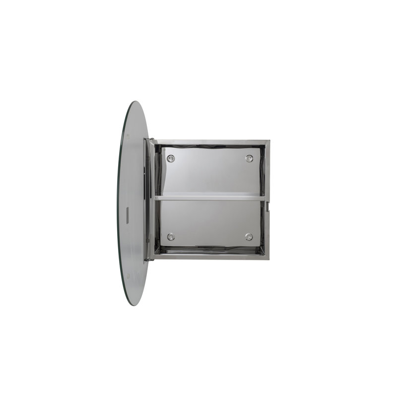 Fife 500.13mm W 500.13mm H Surface Frameless Medicine Cabinet Mirror 1 Fixed