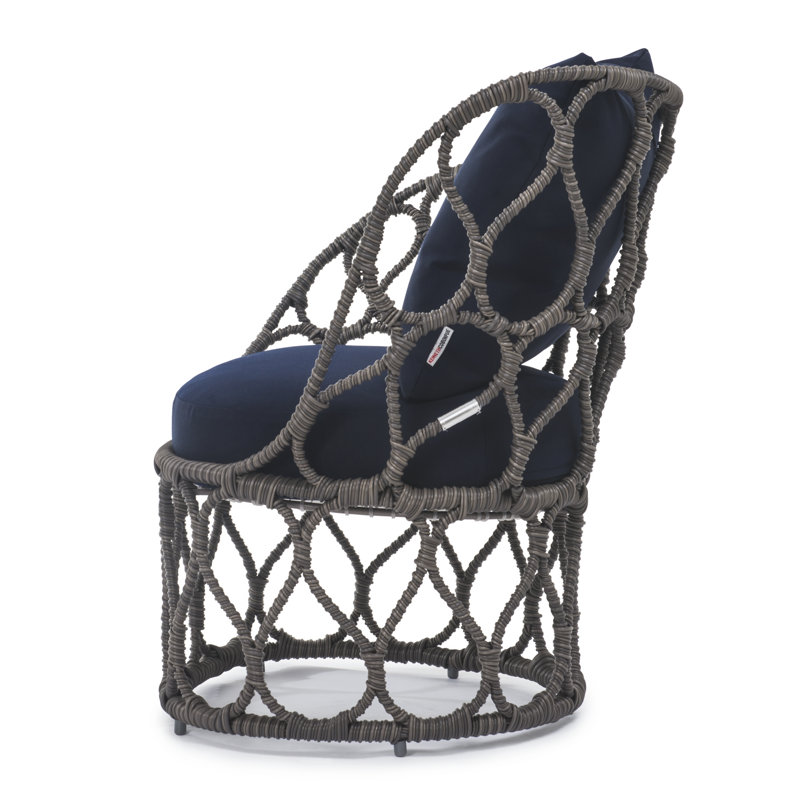 Forma Outdoor Lounge Chair, Canvas Navy, Pale Gray