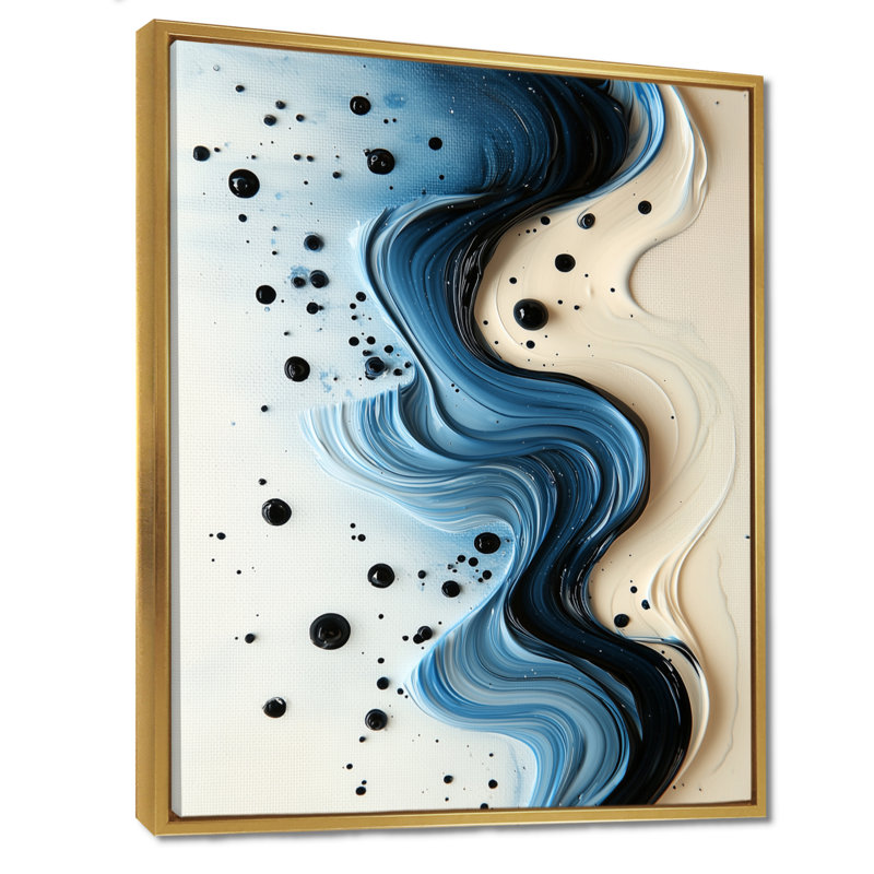 Aubrye - Abstract Canvas Art Print, Floater Framed Print, 20" H x 12" W, Gold