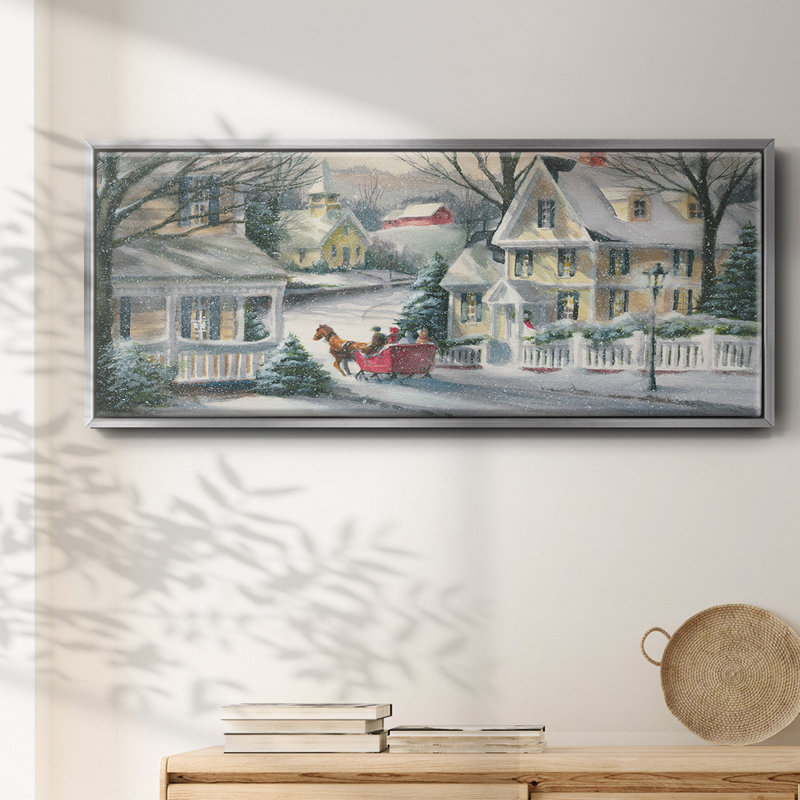 Village Traîneau à traîneau - Toile encadrée, H 24 po x l 60 po