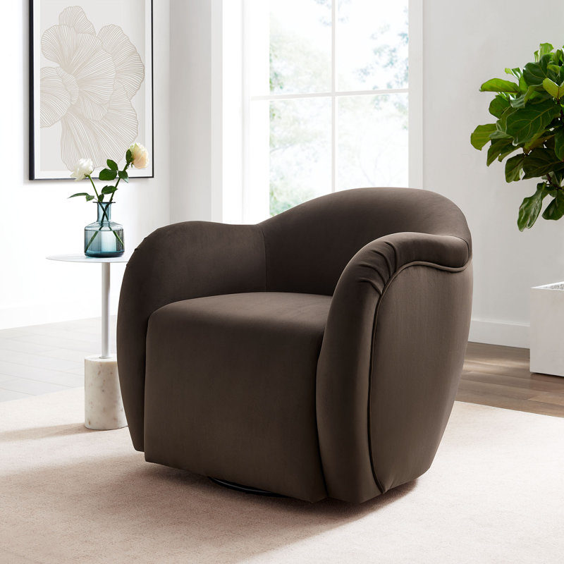 Compose Performance Velvet Swivel Armchair, 76 cm H x 51 cm W