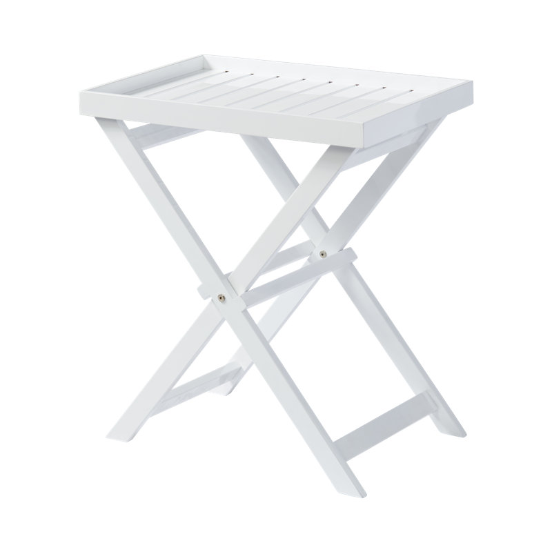 Amarante Solid Wood End Table, White 