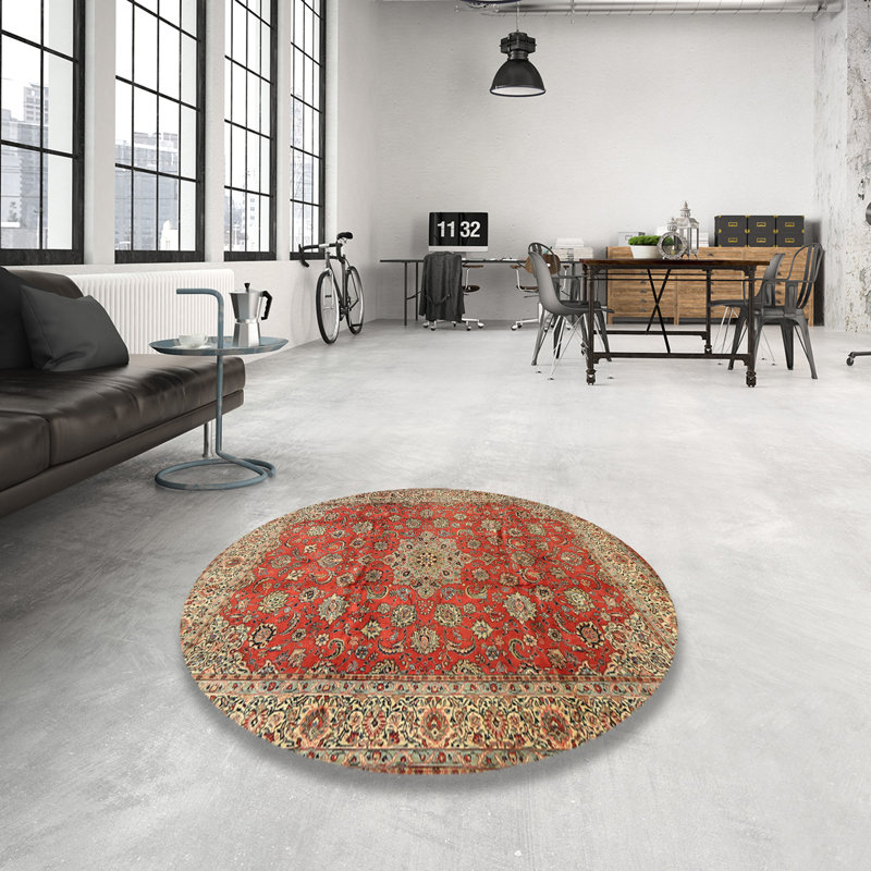Tapis traditionnel rouge / vert Gatsas, Rond 4 pi