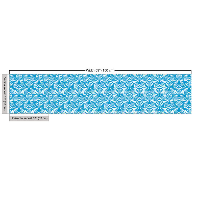 Charlyn Monochrome Psychedelic with Triangles and Stripes Multi-Purpose Fabric