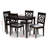 Lebanon 5-Pc Solid Wood Dining Set in Grey Fabric and Brown Wood, 37.4'' H X 18.1'' W X 20.3'' D-1680112939-1622161832