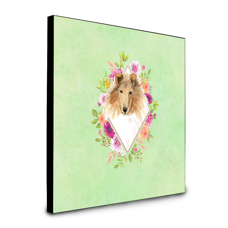 Panneau mural Dollman Flowers, Vert, Collie brun