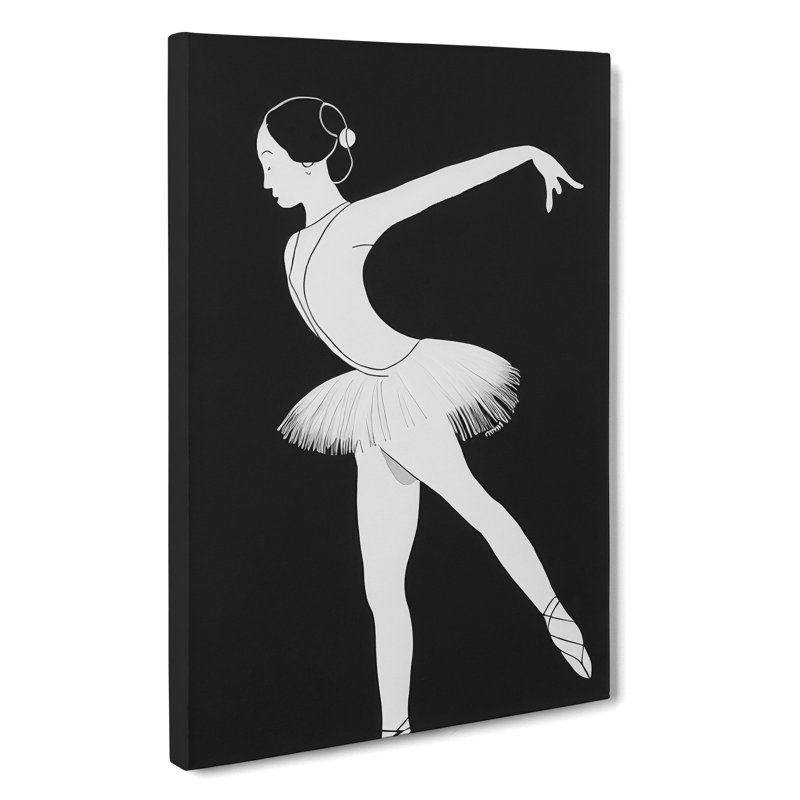 Monochrome Ballerina No.4 - Wrapped Canvas Print, 50cm H x 35cm W x 3cm D, Wrapped Canvas