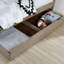 Lit double transitionnel avec lit gigogne gris chaud brossé au fil du bois et texture de grain de bois 1pc-129444235