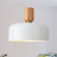 Luminaire suspendu simple 12 po de style simple avec base en bois massif Donnelle-1209508571
