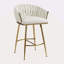 Ensemble de 2 tabourets de bar à hauteur de comptoir, tabouret de bar en velours pour îlot de cuisine avec dossier ondulé à la main, base chromée dorée et repose-pieds-117863223
