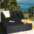 Outdoor Patio Rattan Daybed Thick Pillows Cushioned Sofa Furniture Black