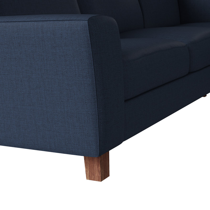 Allysa 96" Wide Right Hand Facing Sofa & Chaise, Navy Blue Polypropylene