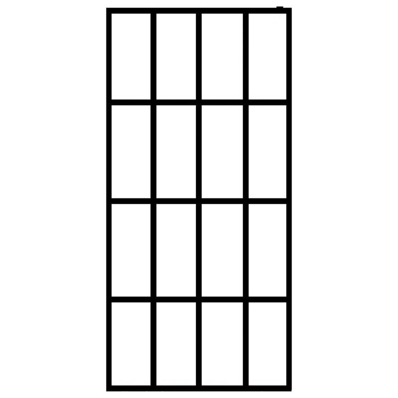 Modern Frosted Glass and Black Aluminum Walk-In Shower Screen 35.4" x 76.8"