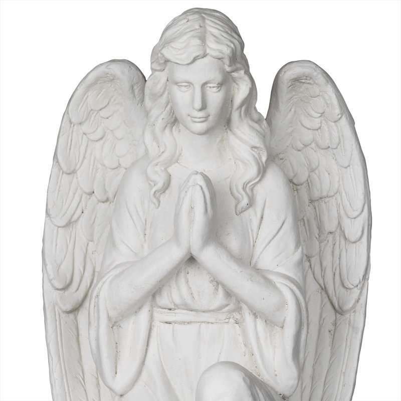 27"H Kneeling Praying Angel Statue for Garden, Patio & Lawn