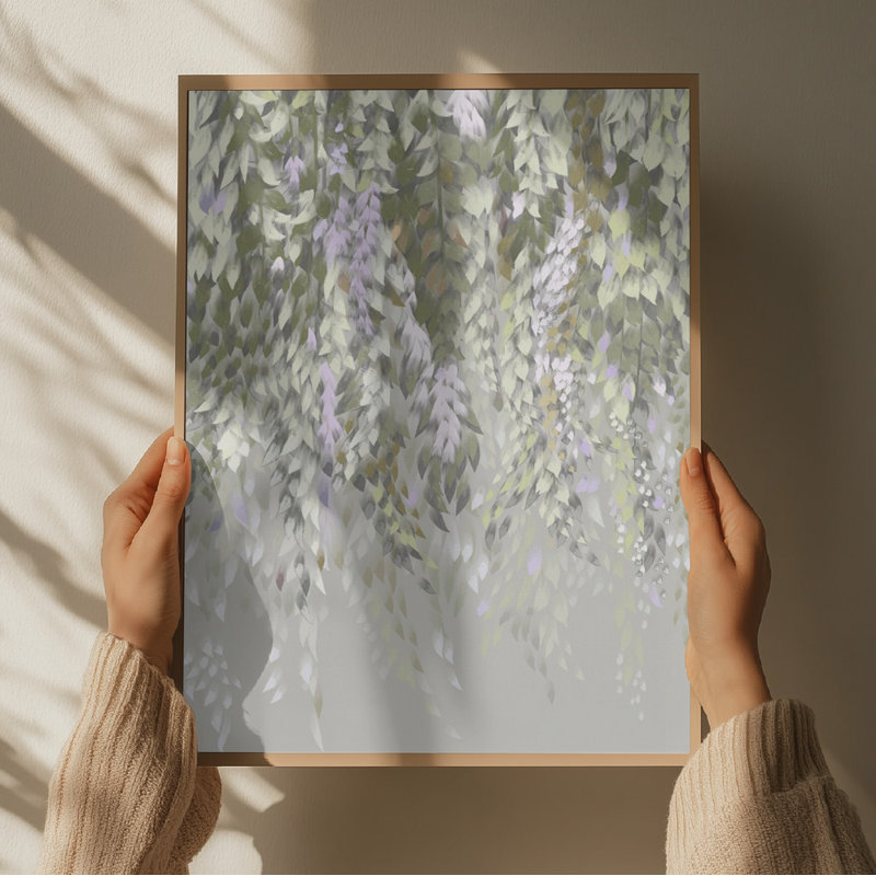 Pastel Wisteria Blossoms Print by Other Artist, Tan, 16 × 24, Framed Print