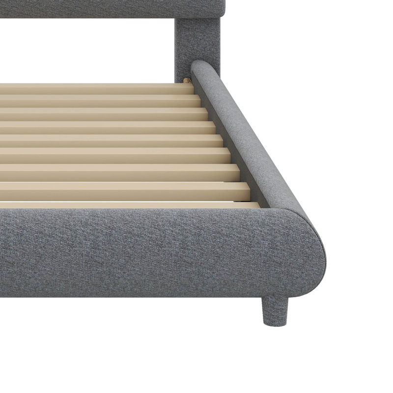 Lit plateforme en tissu d'ameublement Teddy