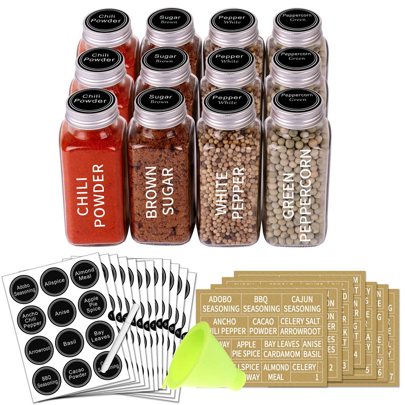 Freestanding Spice Jar & Rack Set