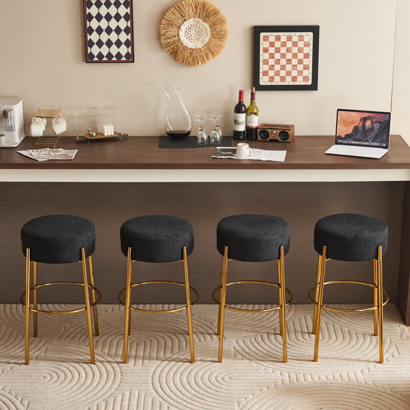 Tabouret de bar Kynlee, Noir, Tabouret de bar (siège d'une hauteur de 30 po), 2