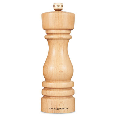 Cole & Mason London Natural Beech Wood Pepper Mill 7"