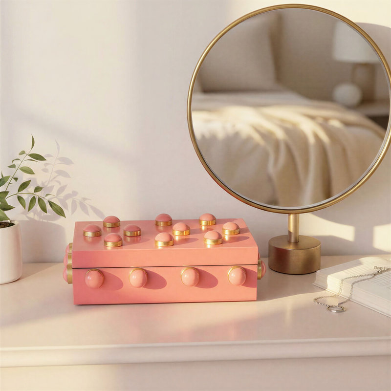 Boîte décorative en bois récupéré avec résine