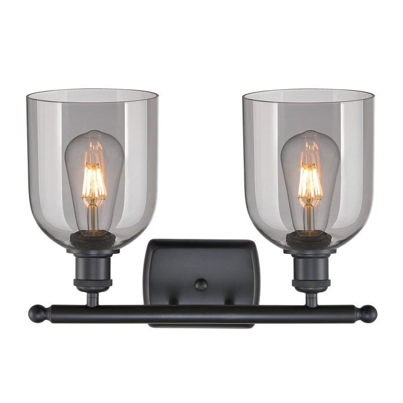 Allysson 2 - Light Dimmable Vanity Light, Light Smoke, Matte Black