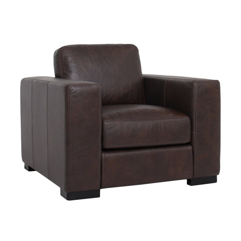 Fauteuil en cuir Argento, Brun