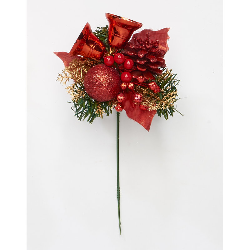 Cloche de Noël avec houx, Rouge