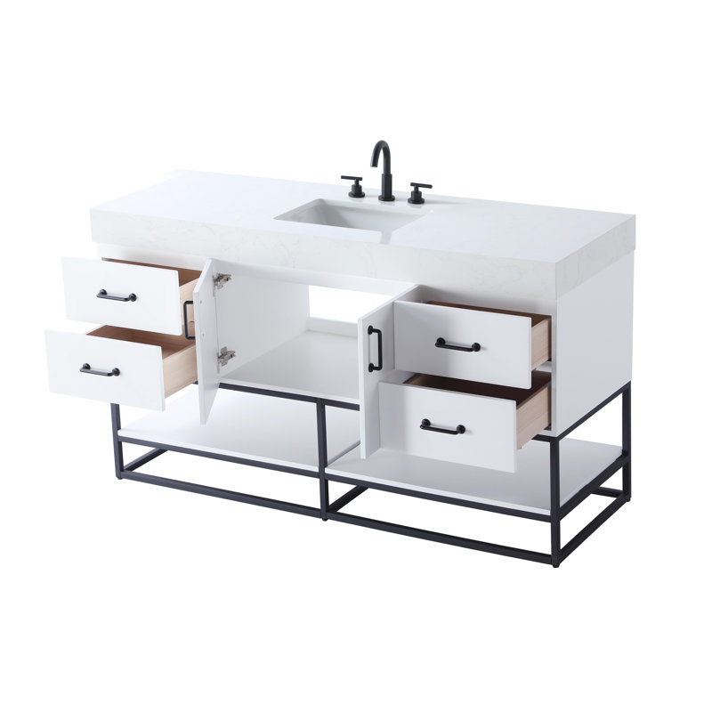 Meuble-lavabo simple 60 po, Blanc