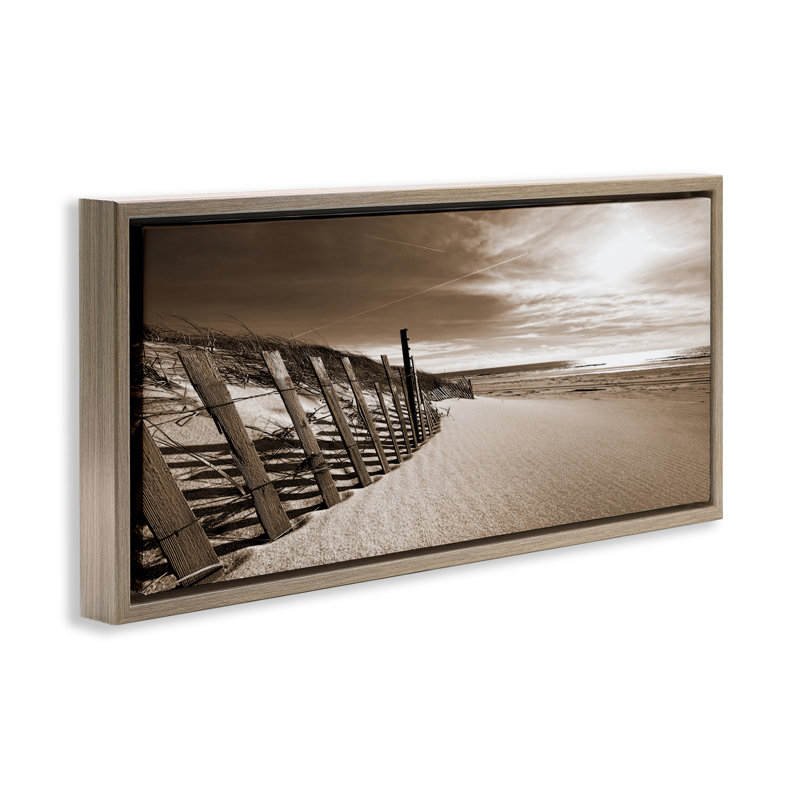 «Serene Sands View», art mural encadré sur toile flottante par Noah Bay, Cadre flottant orme Montalcino, H 11 po x l 25 po