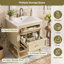 Meuble-lavabo rétro avec lavabo en céramique et tablette ouverte, idéal pour les salles de bain sophistiquées et fonctionnelles.-2125923026