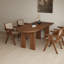 Table de salle à manger en bois massif demi-cercle Nut-brown-1284891720