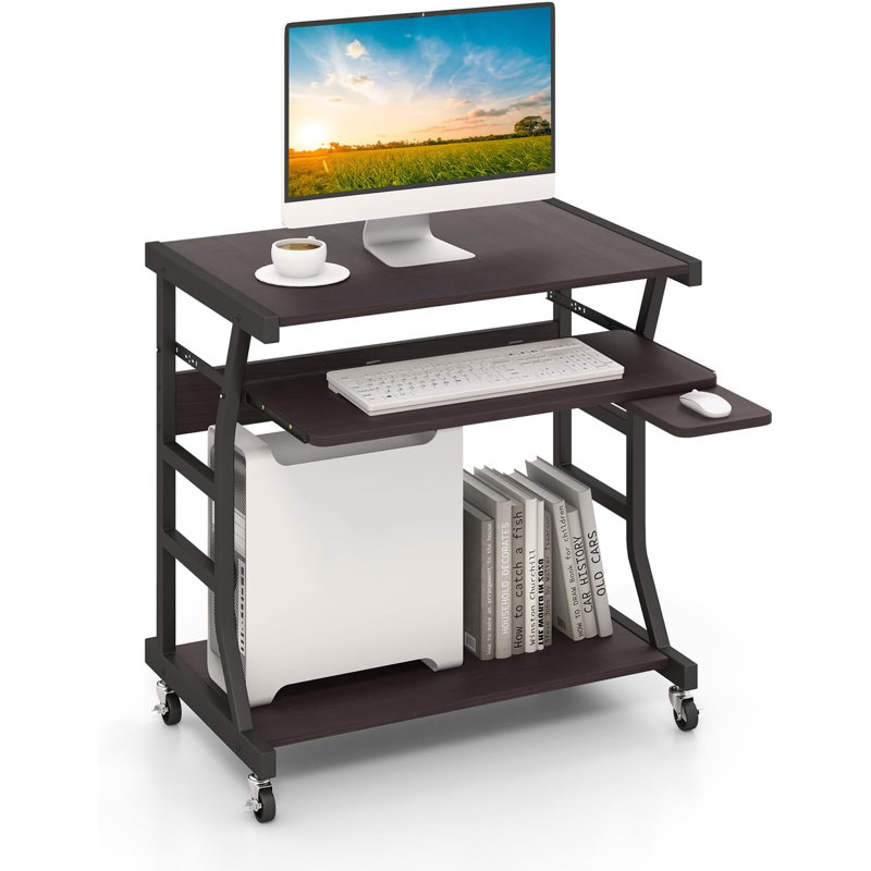 Speth Rectangle 75cm L Computer Table with Casters