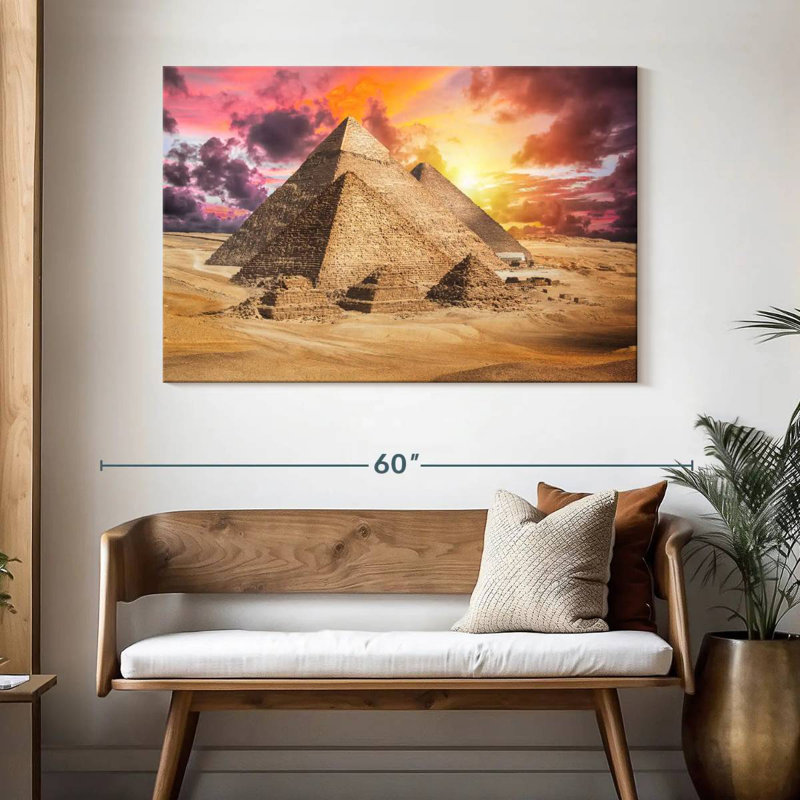 Pyramides d'Adella Gizeh, ciel coucher de soleil