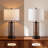 23.5’’ Clear Glass Rattan Bedside Table Lamp Set