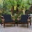 Hewlett Outdoor Navy Club Chair Set Of 2